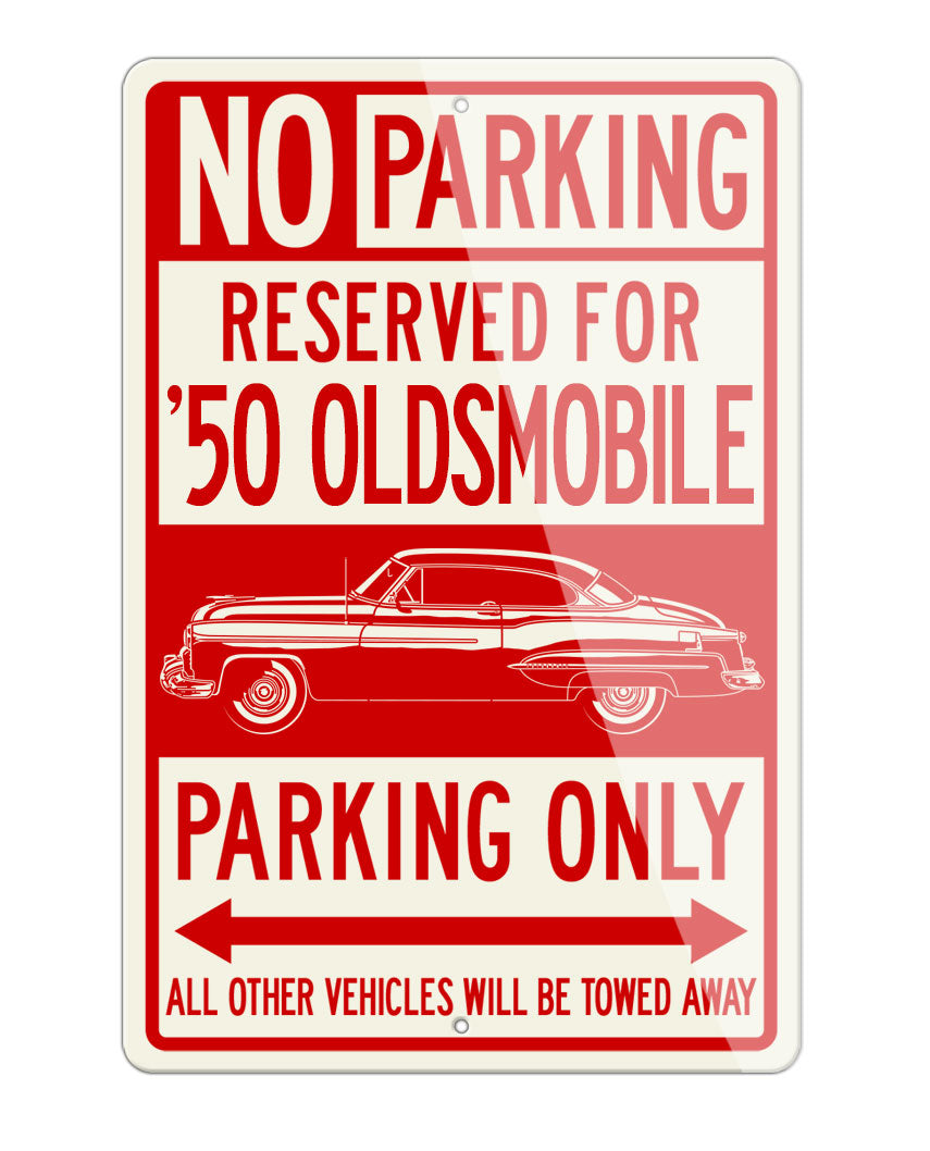1950 Oldsmobile 98 Deluxe Holiday Hardtop Reserved Parking Only Sign