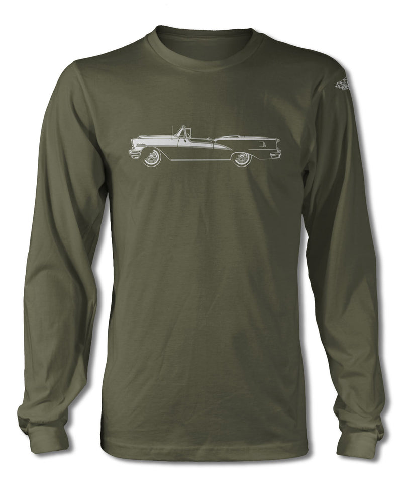 1955 Oldsmobile 98 Starfire Convertible T-Shirt - Long Sleeves - Side View