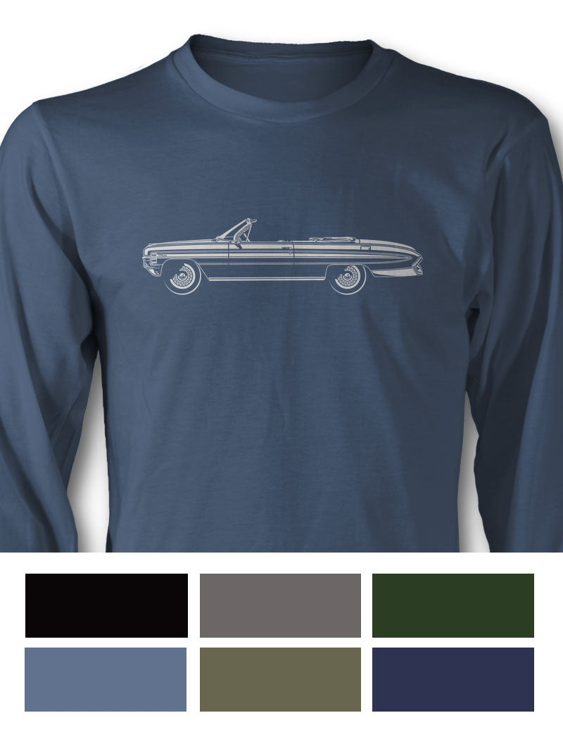 1961 Oldsmobile 98 Convertible T-Shirt - Long Sleeves - Side View