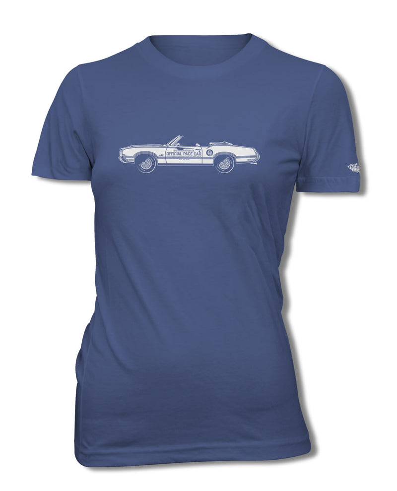 1970 Oldsmobile 4-4-2 Indianapolis 500 Pace Car Convertible T-Shirt - Women - Side View