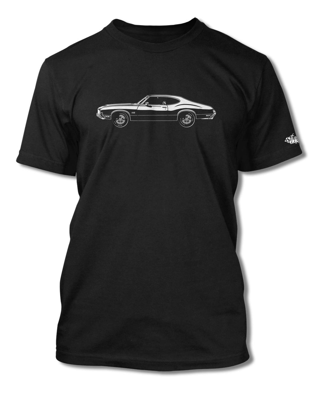 1971 Oldsmobile Cutlass 4-4-2 Holiday Coupe T-Shirt - Men - Side View