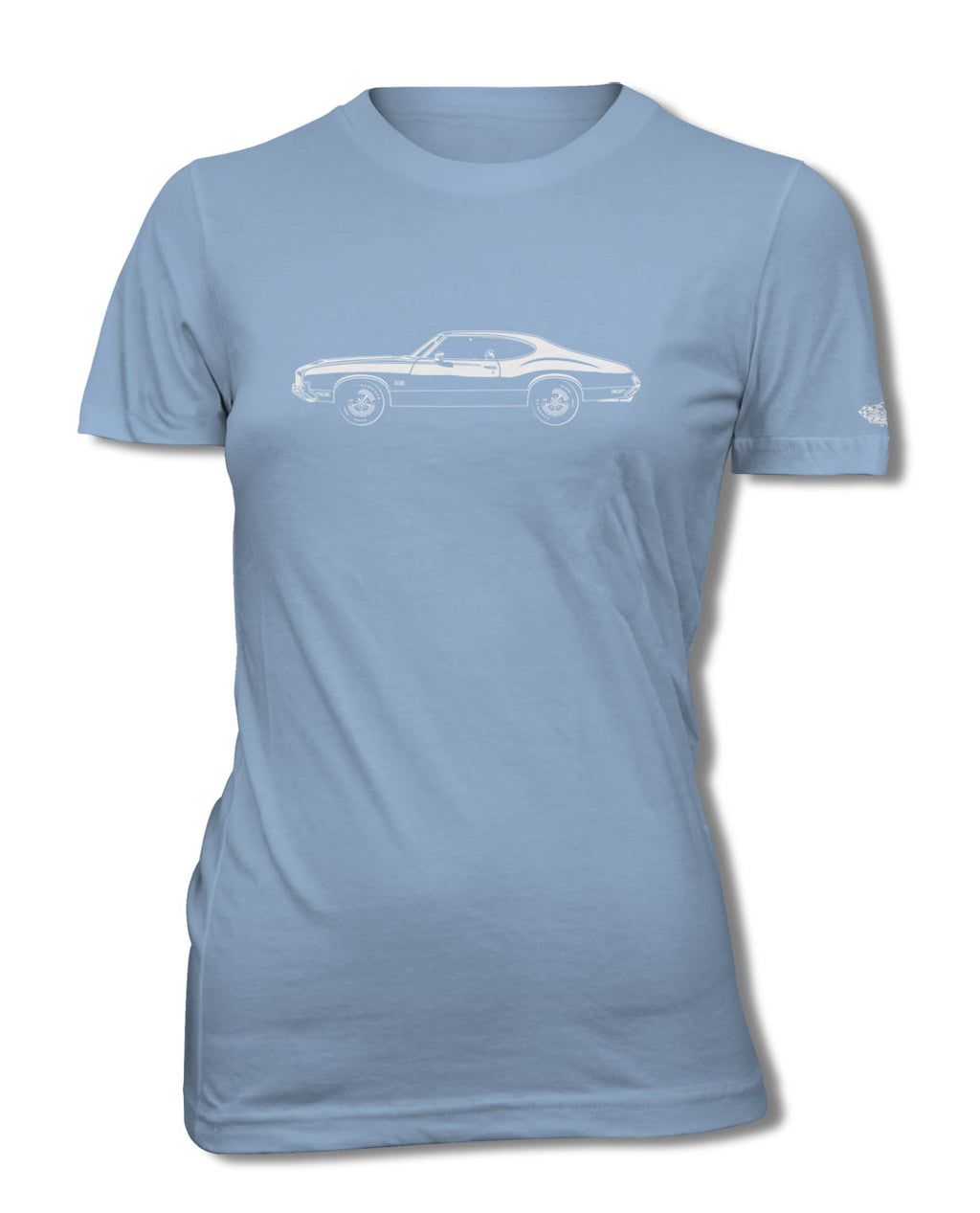 1971 Oldsmobile Cutlass 4-4-2 Holiday Coupe T-Shirt - Women - Side View