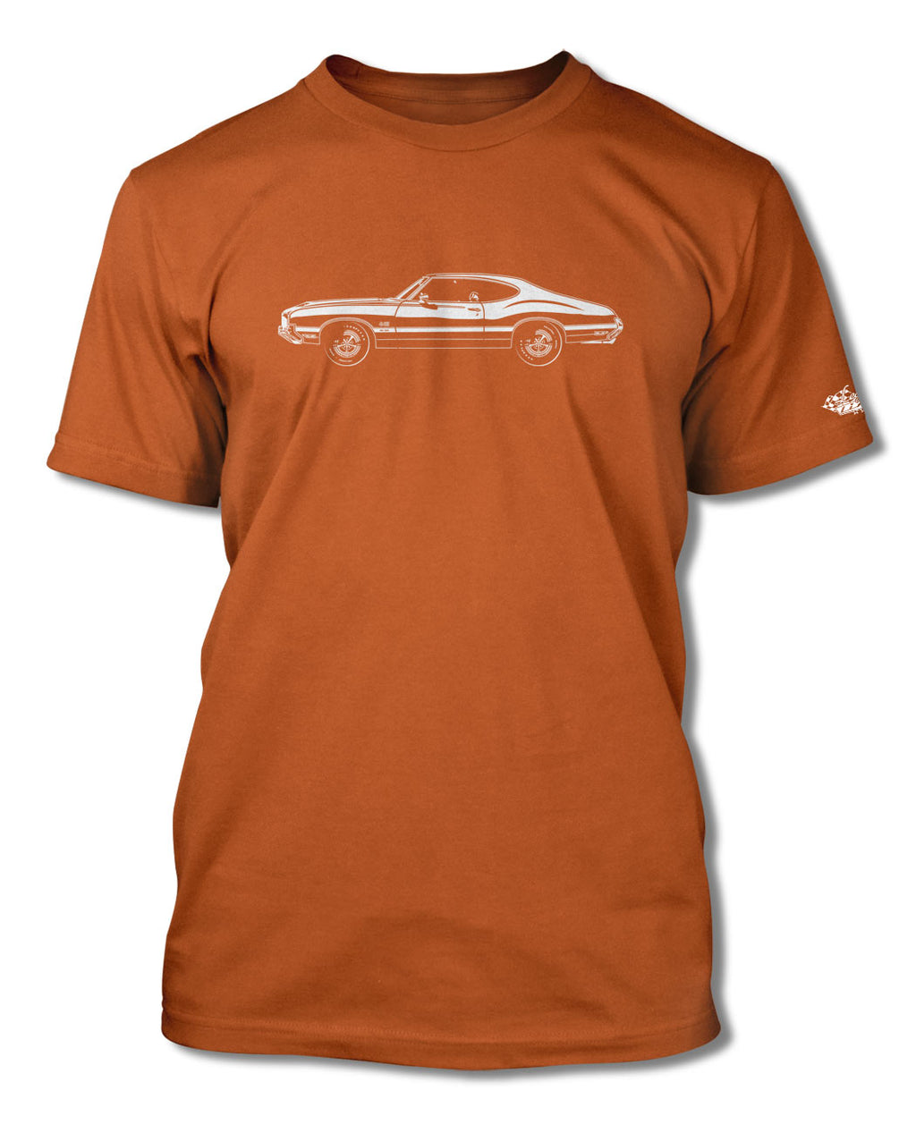 1971 Oldsmobile Cutlass 4-4-2 W-30 Holiday Coupe T-Shirt - Men - Side View