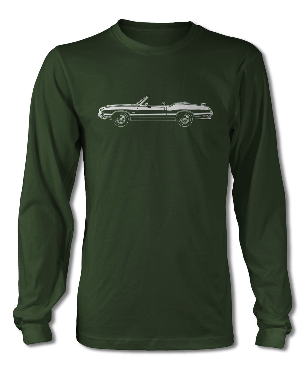 1971 Oldsmobile Cutlass 4-4-2 W-30 Convertible with Spoiler T-Shirt - Long Sleeves - Side View