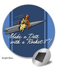 Oldsmobile "Make a Date with a Rocket” Emblem 1949 - 1952 - Round Fridge Magnet