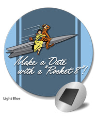 Oldsmobile "Make a Date with a Rocket” Emblem 1949 - 1952 - Round Fridge Magnet