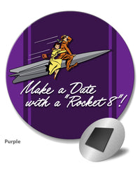 Oldsmobile "Make a Date with a Rocket” Emblem 1949 - 1952 - Round Fridge Magnet