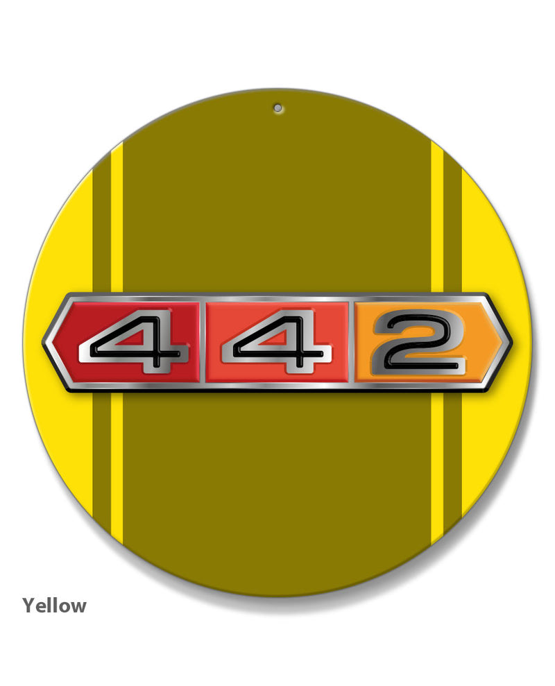 Oldsmobile 4-4-2 Emblem 1964 - 1967 - Round Aluminum Sign - Vintage Emblem