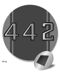 Oldsmobile 4-4-2 Emblem 1969 - 1975 Round Fridge Magnet