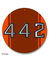 Oldsmobile 4-4-2 Emblem 1969 - 1975 Round Aluminum Sign