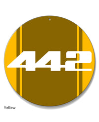 Oldsmobile 4-4-2 Emblem 1976 - 1979 Round Aluminum Sign