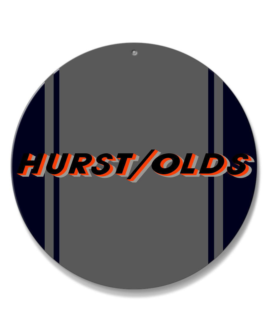Oldsmobile HURST/OLDS Emblem 1984 Round Aluminum Sign
