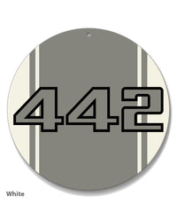 Oldsmobile 4-4-2 Emblem 1985 - 1987 Round Aluminum Sign