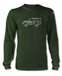 1944 Dodge WC-51 Weapons Carrier WWII T-Shirt - Long Sleeves - Side View