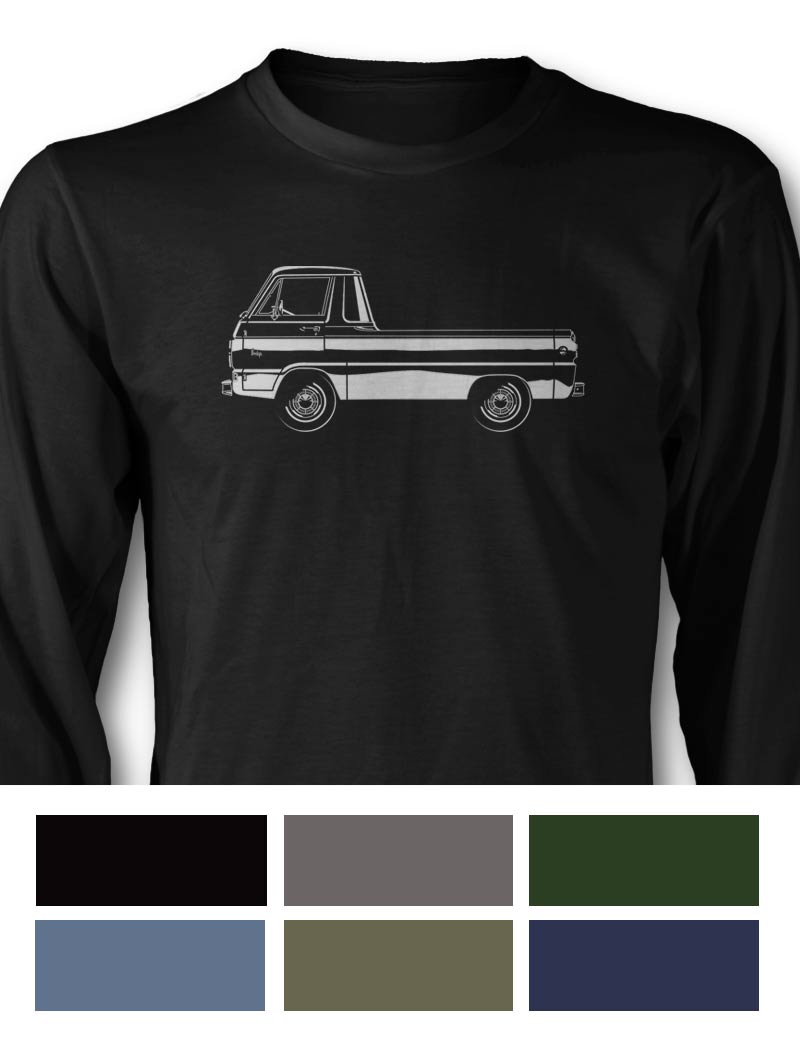 1965 Dodge A100 Pickup T-Shirt - Long Sleeves - Side View
