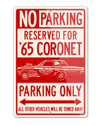 1965 Dodge Coronet Funny Car Parking Only Sign