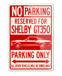 1966 Ford Mustang Shelby GT350 Fastback Reserved Parking Only Sign
