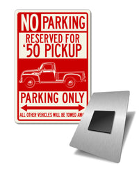 1950 Chevrolet Pickup 3100 Reserved Parking Fridge Magnet