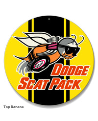 Dodge Scat Pack 1968 Emblem Round Aluminum Sign