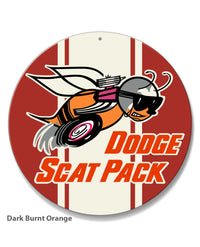 Dodge Scat Pack 1968 Emblem Round Aluminum Sign