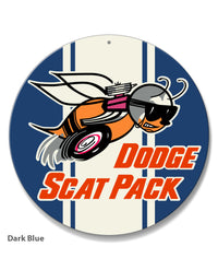 Dodge Scat Pack 1968 Emblem Round Aluminum Sign