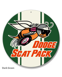 Dodge Scat Pack 1968 Emblem Round Aluminum Sign