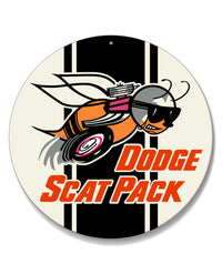Dodge Scat Pack 1968 Emblem Round Aluminum Sign