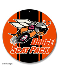 Dodge Scat Pack 1968 Emblem Round Aluminum Sign
