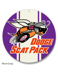 Dodge Scat Pack 1968 Emblem Round Aluminum Sign