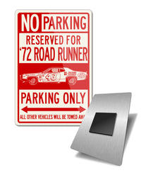 1972 Plymouth Road Runner R. PETTY - NASCAR Reserved Parking Fridge Magnet
