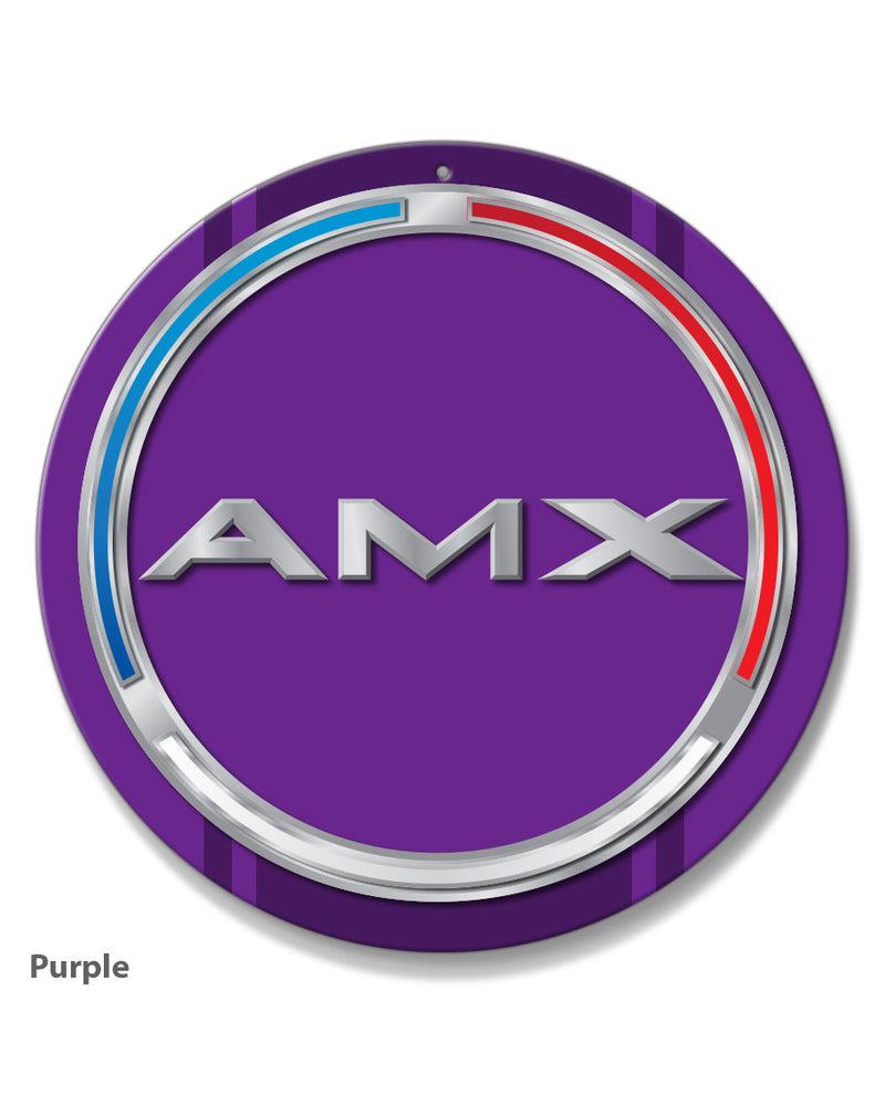 1970 AMC AMX Quarter Panel Circle Emblem Novelty Round Aluminum Sign