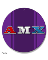 1971 - 1974 AMC AMX Emblem Novelty Round Aluminum Sign