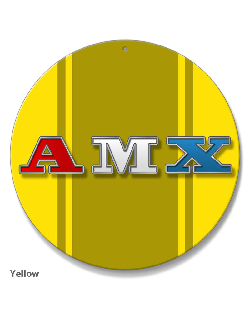 1971 - 1974 AMC AMX Emblem Novelty Round Aluminum Sign