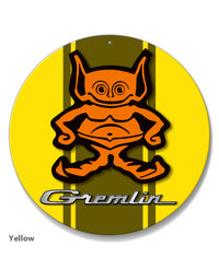 1970 - 1978 AMC Gremlin Guy Emblem Novelty Round Aluminum Sign