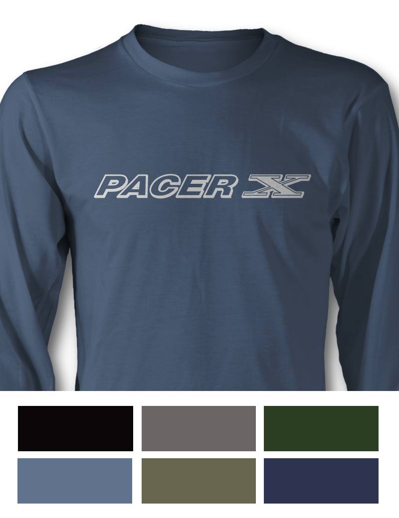 AMC Pacer X 1975 - 1980 Logo Emblem Long Sleeve T-Shirt - Side View