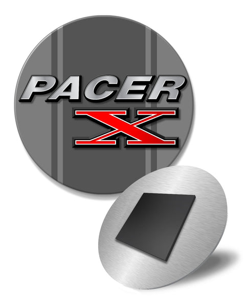 1975 - 1980 AMC Pacer X Emblem Novelty Round Fridge Magnet – Legend Lines