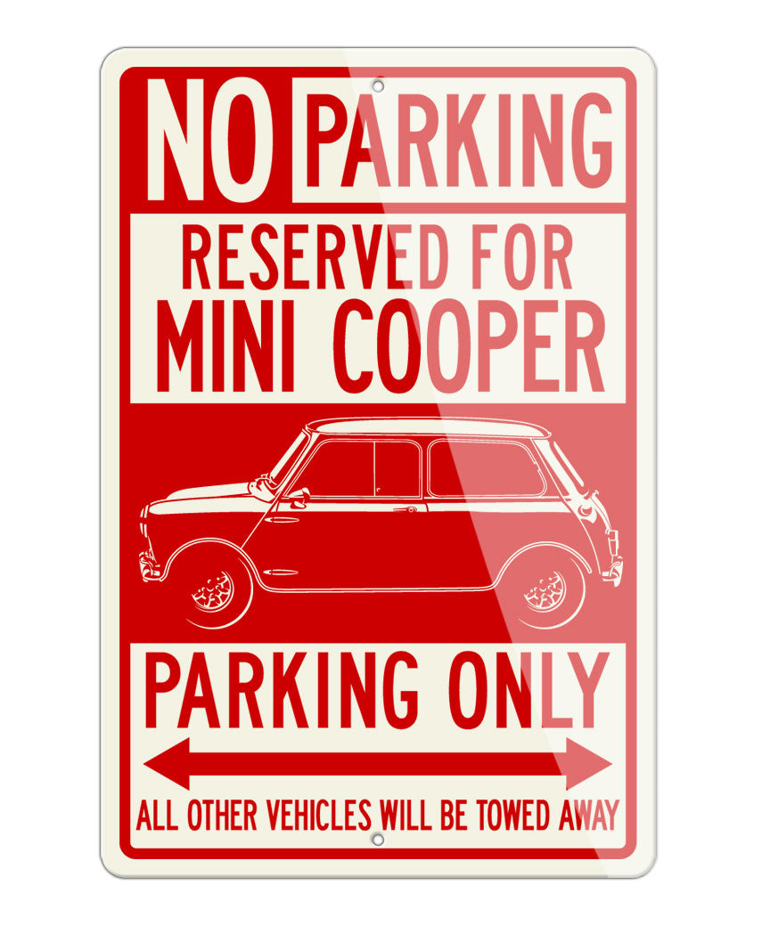 Austin Mini Cooper Reserved Parking Only Sign