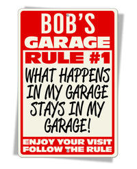 Personalized Garage - Rule #1 - Aluminum Sign