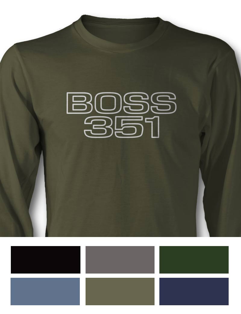 BOSS 351 c.i. V8 Engine Emblem 1971 T-Shirt - Long Sleeves - Emblem