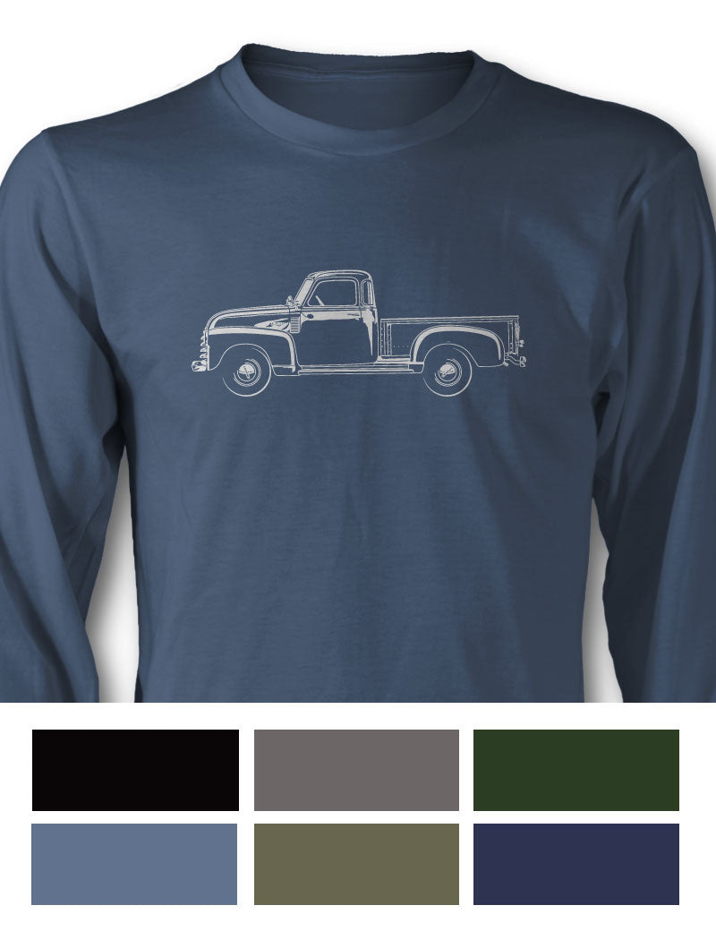 1947 - 1950 Chevrolet Pickup 3100 Long Sleeve T-Shirt - Side View
