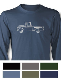 1956 Chevrolet Pickup 3100 Long Sleeve T-Shirt - Side View