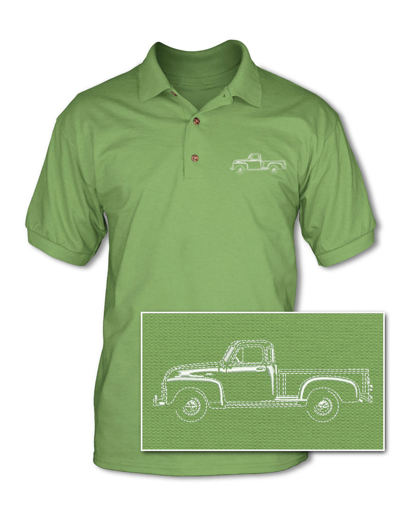 1951 - 1954 Chevrolet Pickup 3100 Adult Pique Polo Shirt - Side View