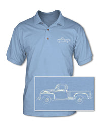 1951 - 1954 Chevrolet Pickup 3100 Adult Pique Polo Shirt - Side View