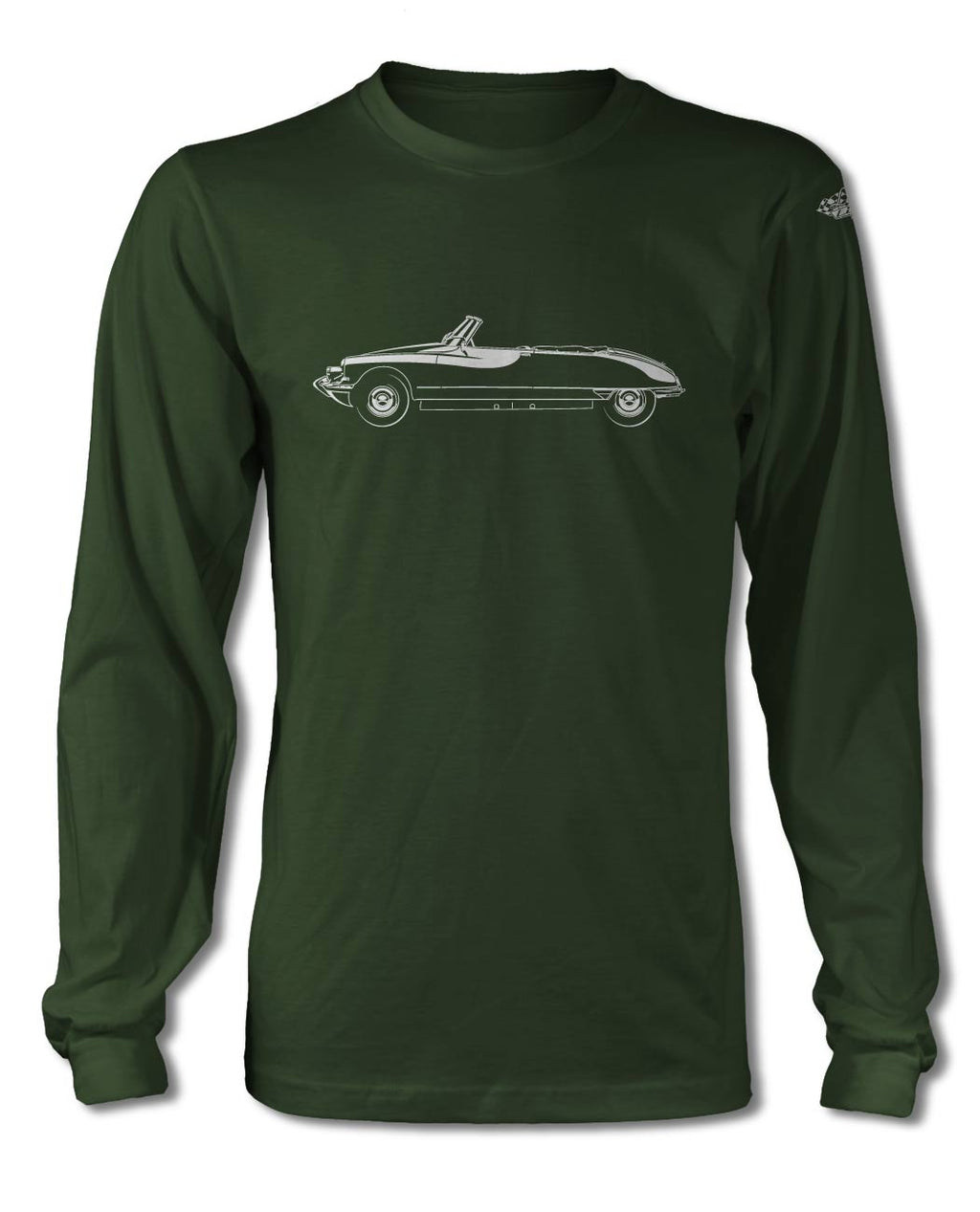Citroen DS ID 1955 - 1967 Convertible Cabriolet T-Shirt - Long Sleeves - Side View