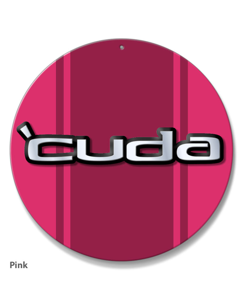 1970 - 1974 Plymouth 'Cuda Emblem Novelty Round Aluminum Sign