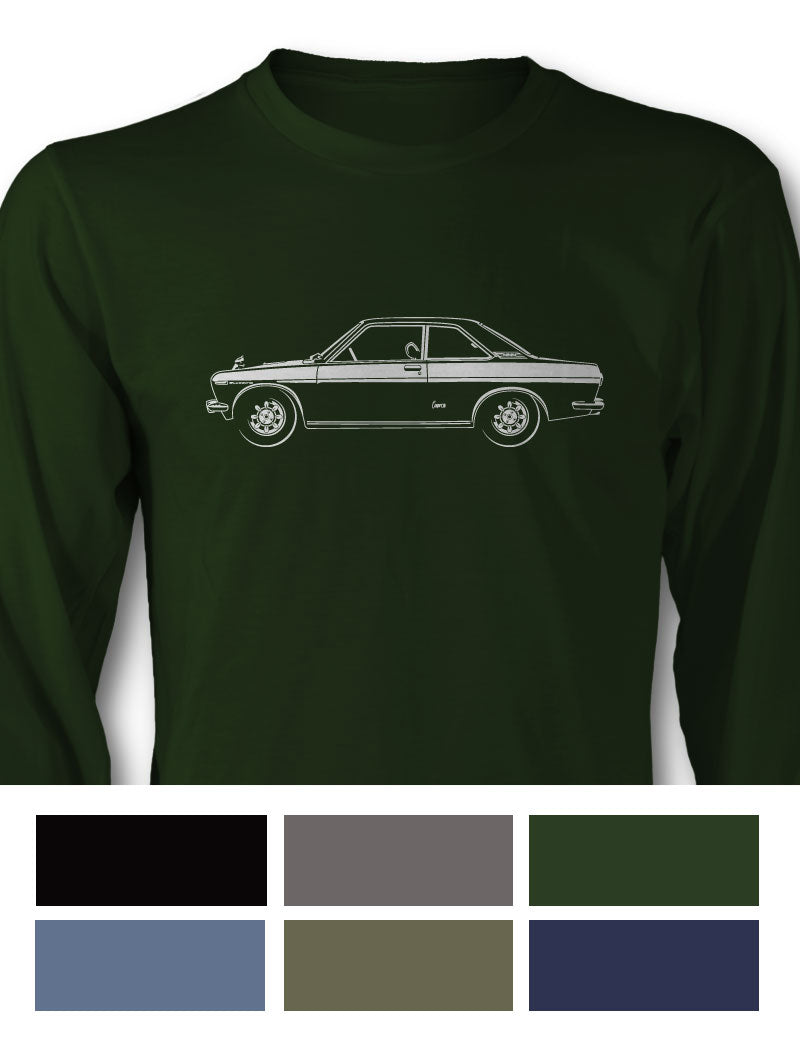 Datsun 510 SSS Bluebird 1600 Coupe Long Sleeve T-Shirt - Side View