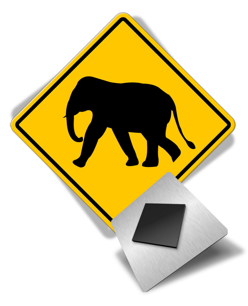 Caution Elephant Crossing - Fridge Magnet