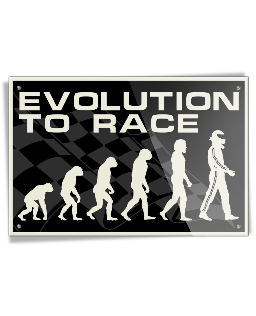 Evolution to Race - Aluminum Sign
