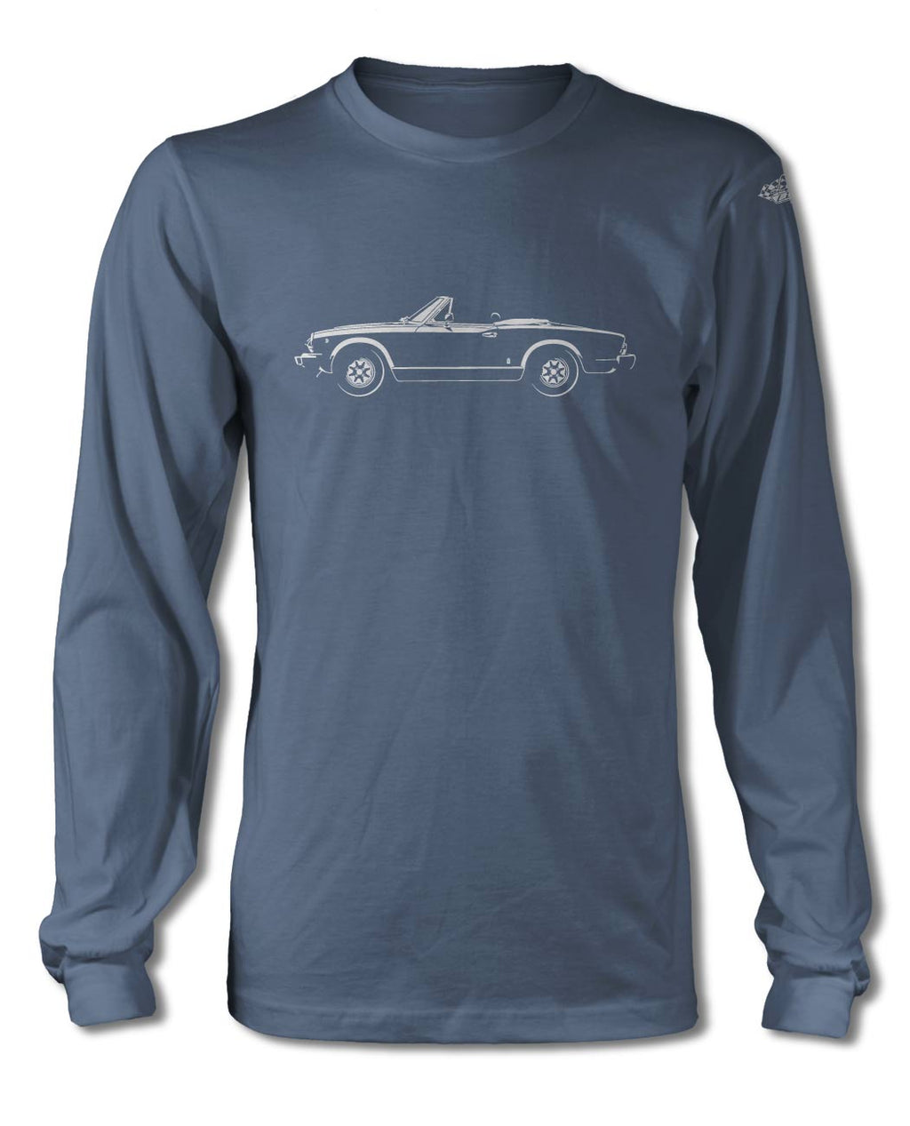 Fiat 124 Sport Spider Convertible 1974 - 1982 T-Shirt - Long Sleeves - Side View