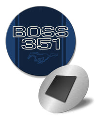 BOSS 351 c.i. V8 Engine Emblem 1971 Round Fridge Magnet
